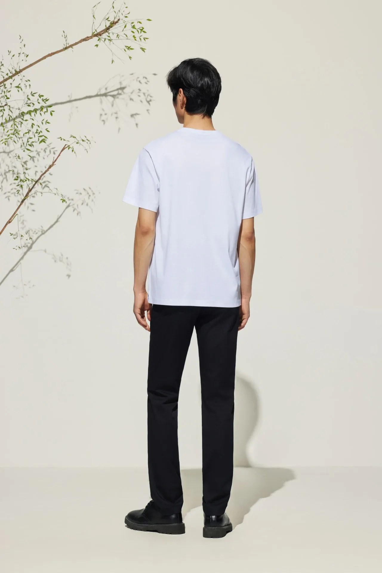 Super Soft Mercerized Pure Cotton Relax Fit Short Sleeve T-Shirt with Logo
