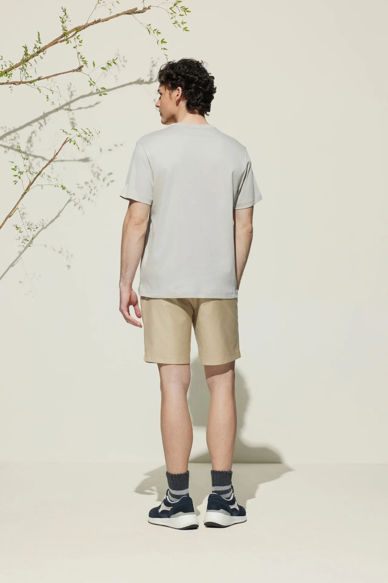 Super Soft Mercerized Pure Cotton Relax Fit Short Sleeve T-Shirt with Logo