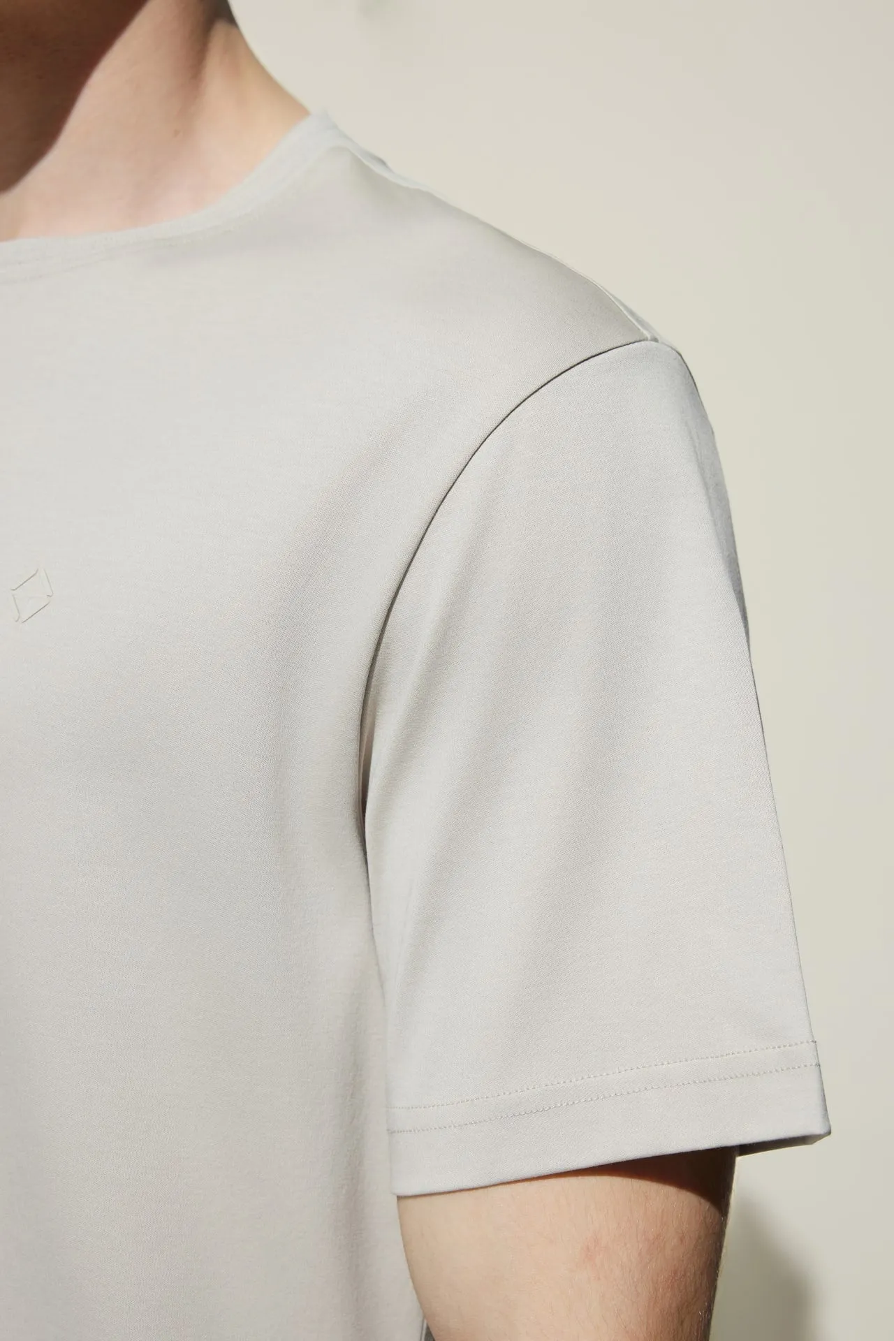 Super Soft Mercerized Pure Cotton Relax Fit Short Sleeve T-Shirt with Logo