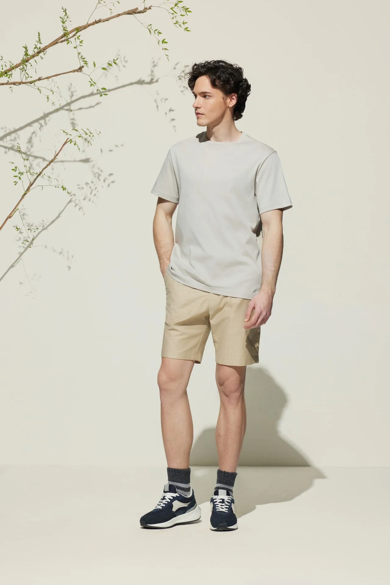 Super Soft Mercerized Pure Cotton Relax Fit Short Sleeve T-Shirt with Logo