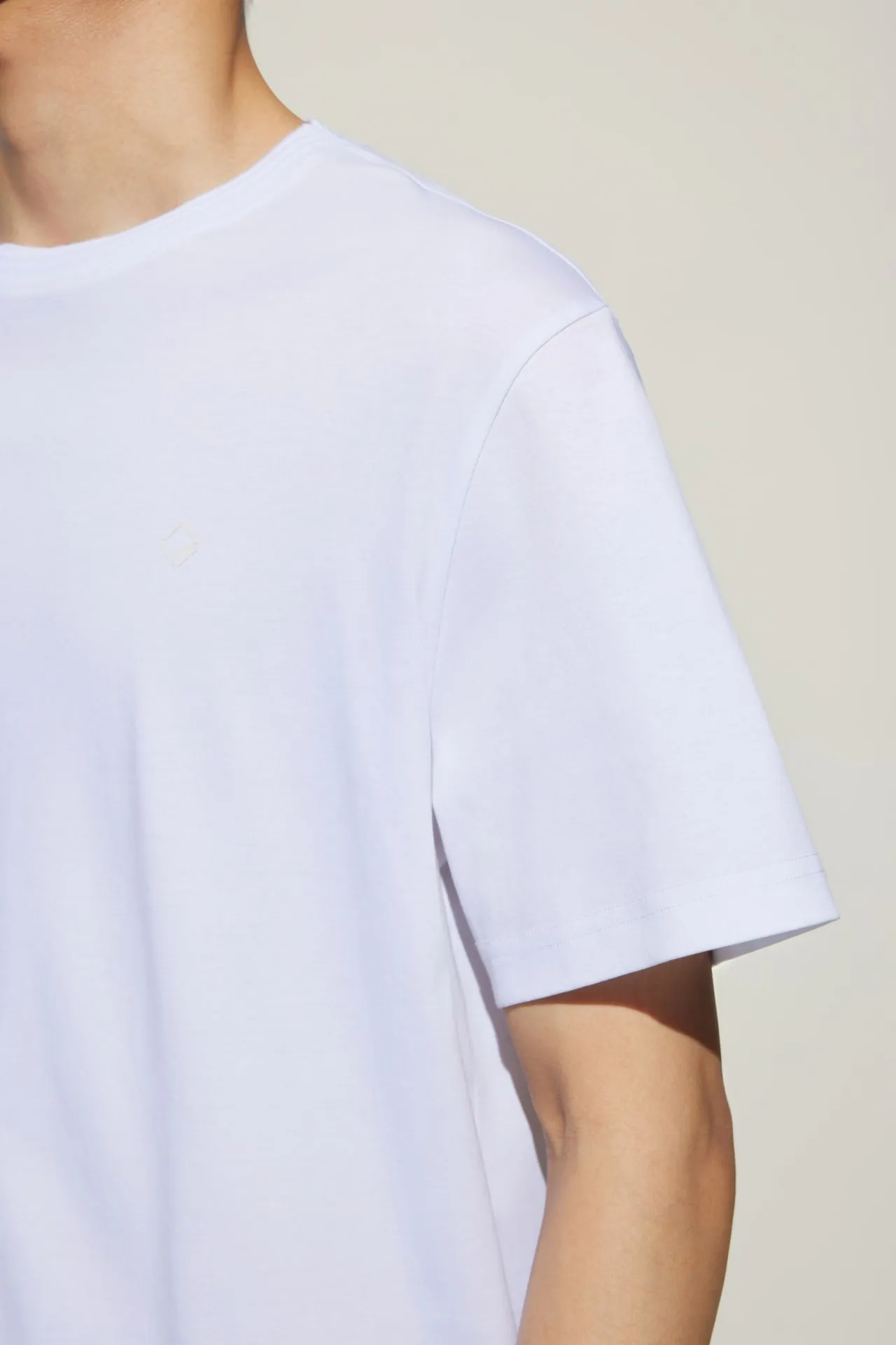 Super Soft Mercerized Pure Cotton Relax Fit Short Sleeve T-Shirt with Logo