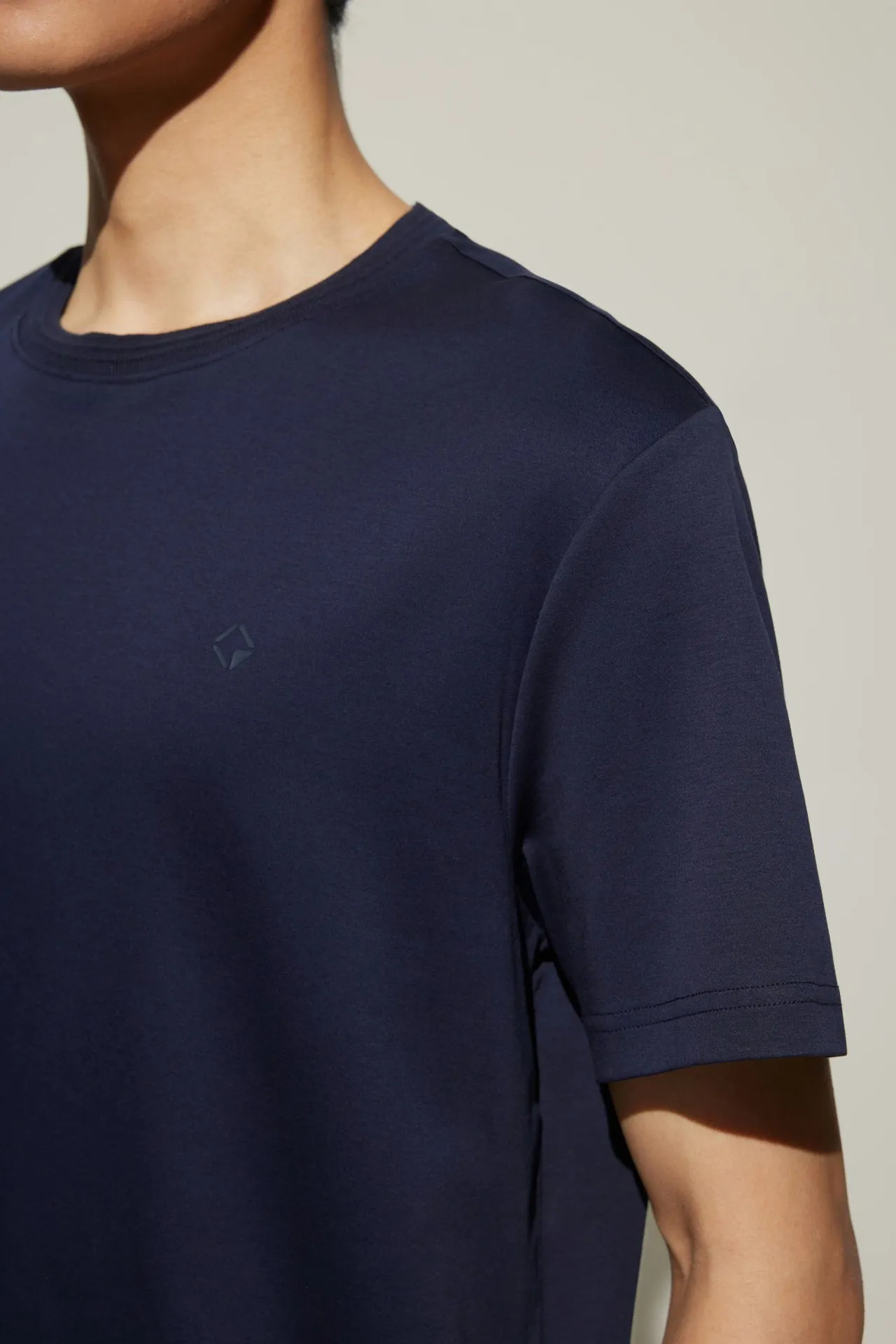 Super Soft Mercerized Pure Cotton Relax Fit Short Sleeve T-Shirt with Logo