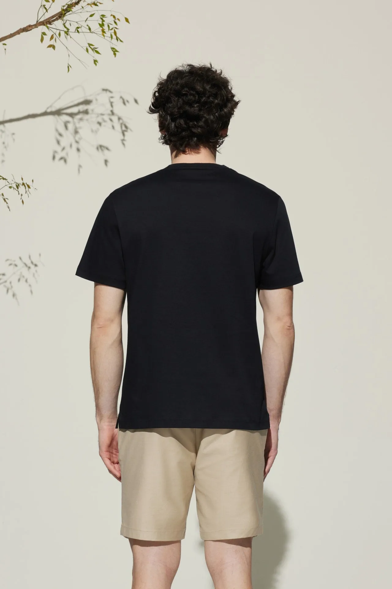 Super Soft Mercerized Pure Cotton Relax Fit Short Sleeve T-Shirt with Logo