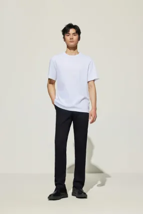 Super Soft Mercerized Pure Cotton Relax Fit Short Sleeve T-Shirt with Logo