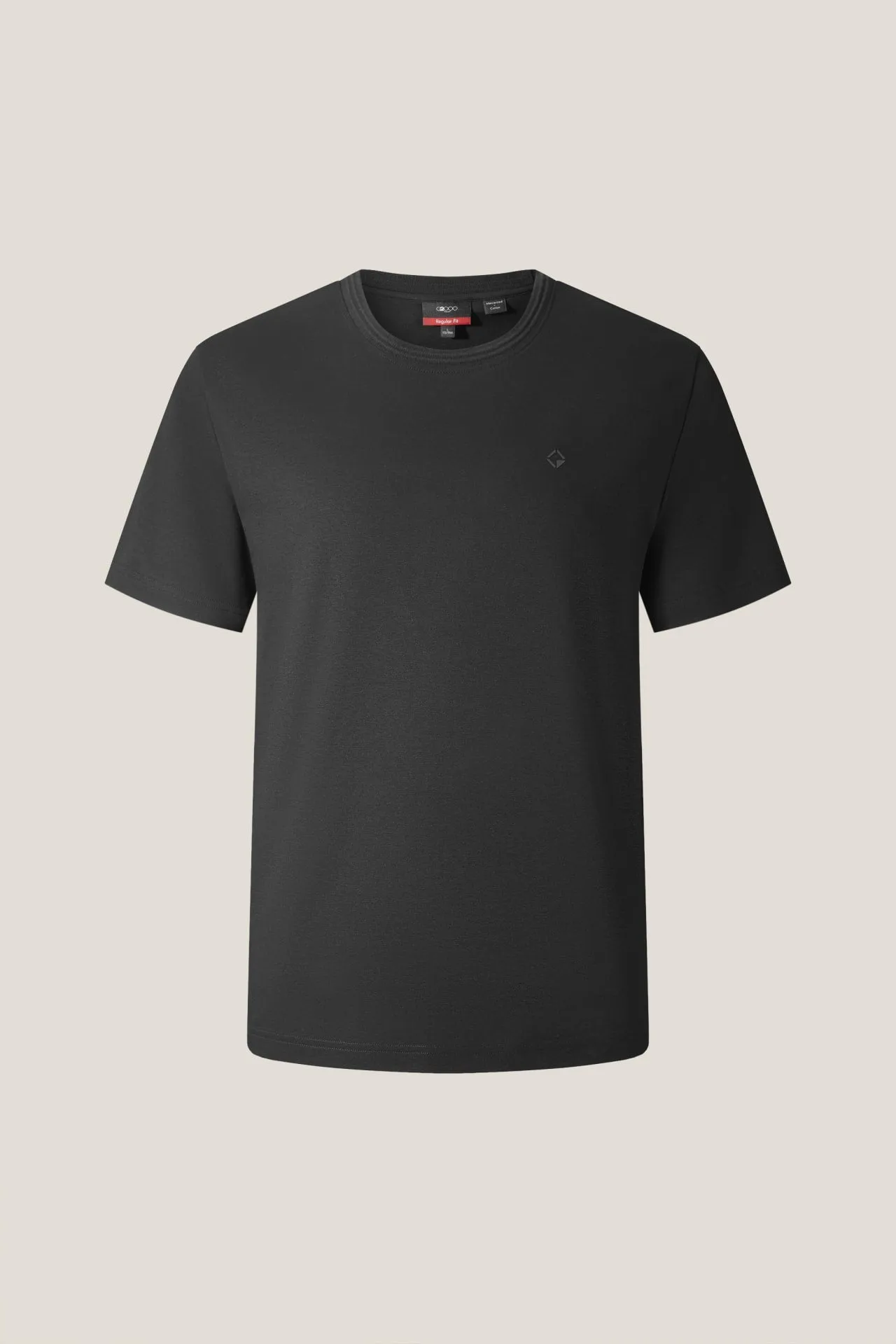 Super Soft Mercerized Pure Cotton Relax Fit Short Sleeve T-Shirt with Logo