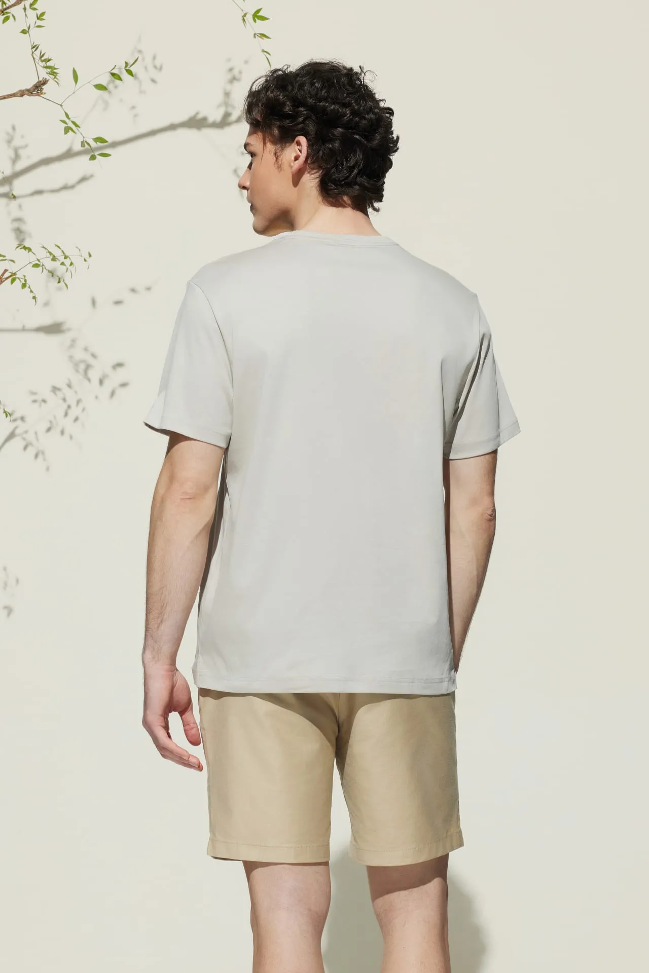 Super Soft Mercerized Pure Cotton Relax Fit Short Sleeve T-Shirt with Logo