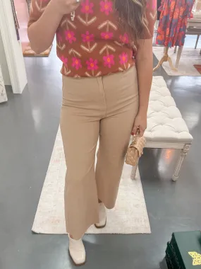 Tan Wide Leg Jeans