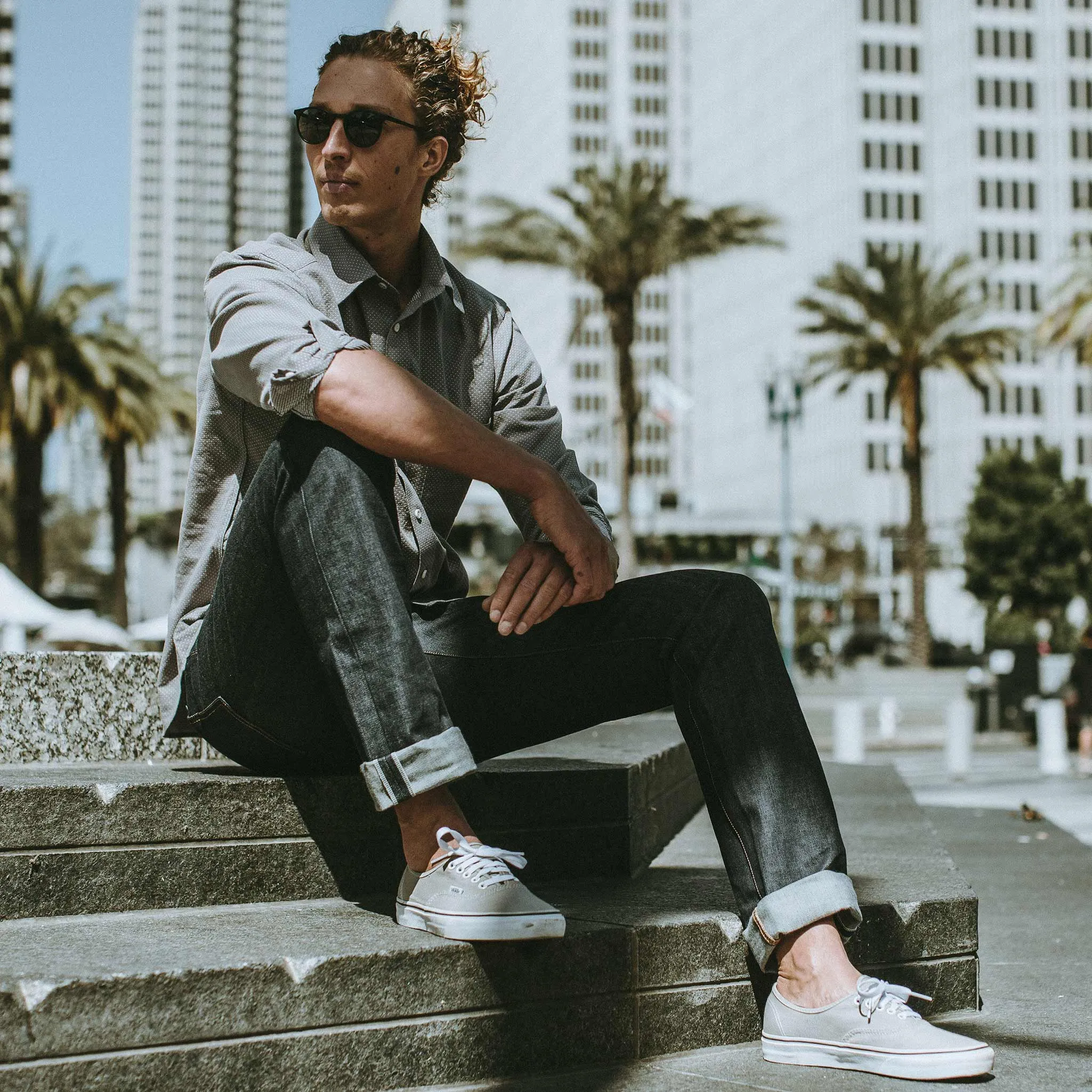 The California in Charcoal Jacquard