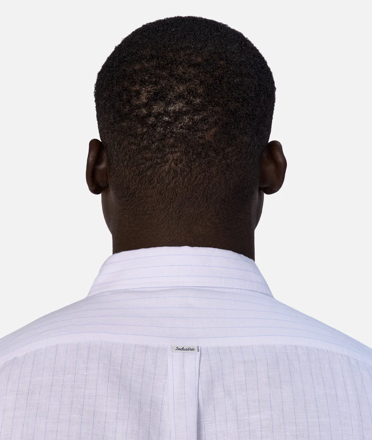 The Napoli Linen Ls Shirt - White Light Blue
