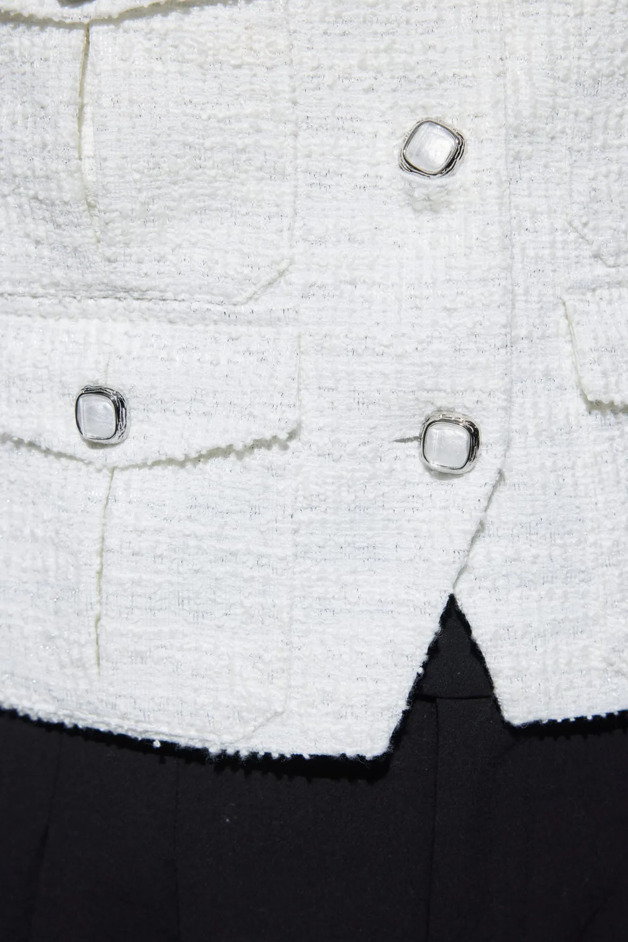 Tweed V-Neck Knit Jacket