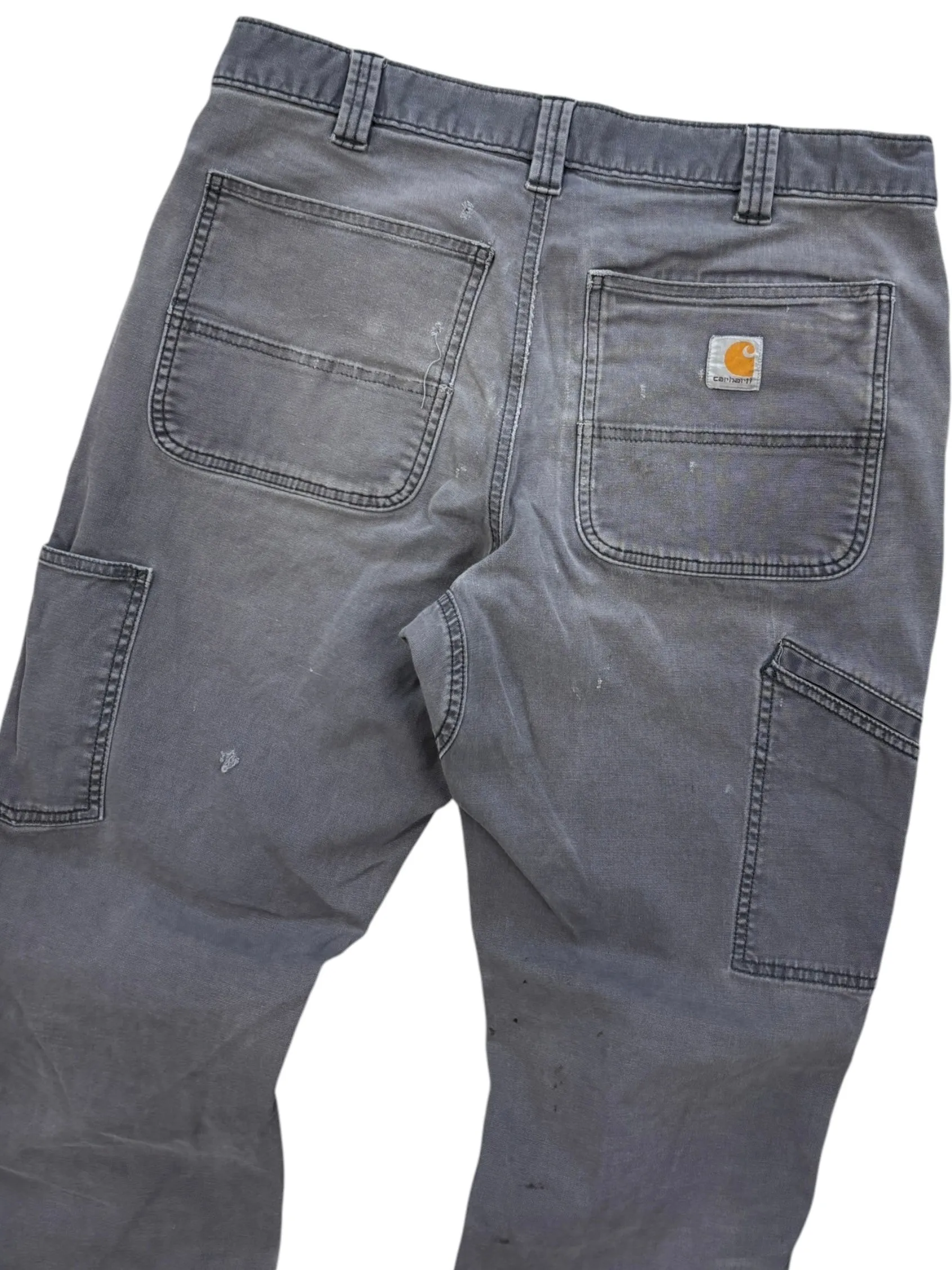 Vintage Carhartt Relaxed Fit Double Knee Grey Work Pants