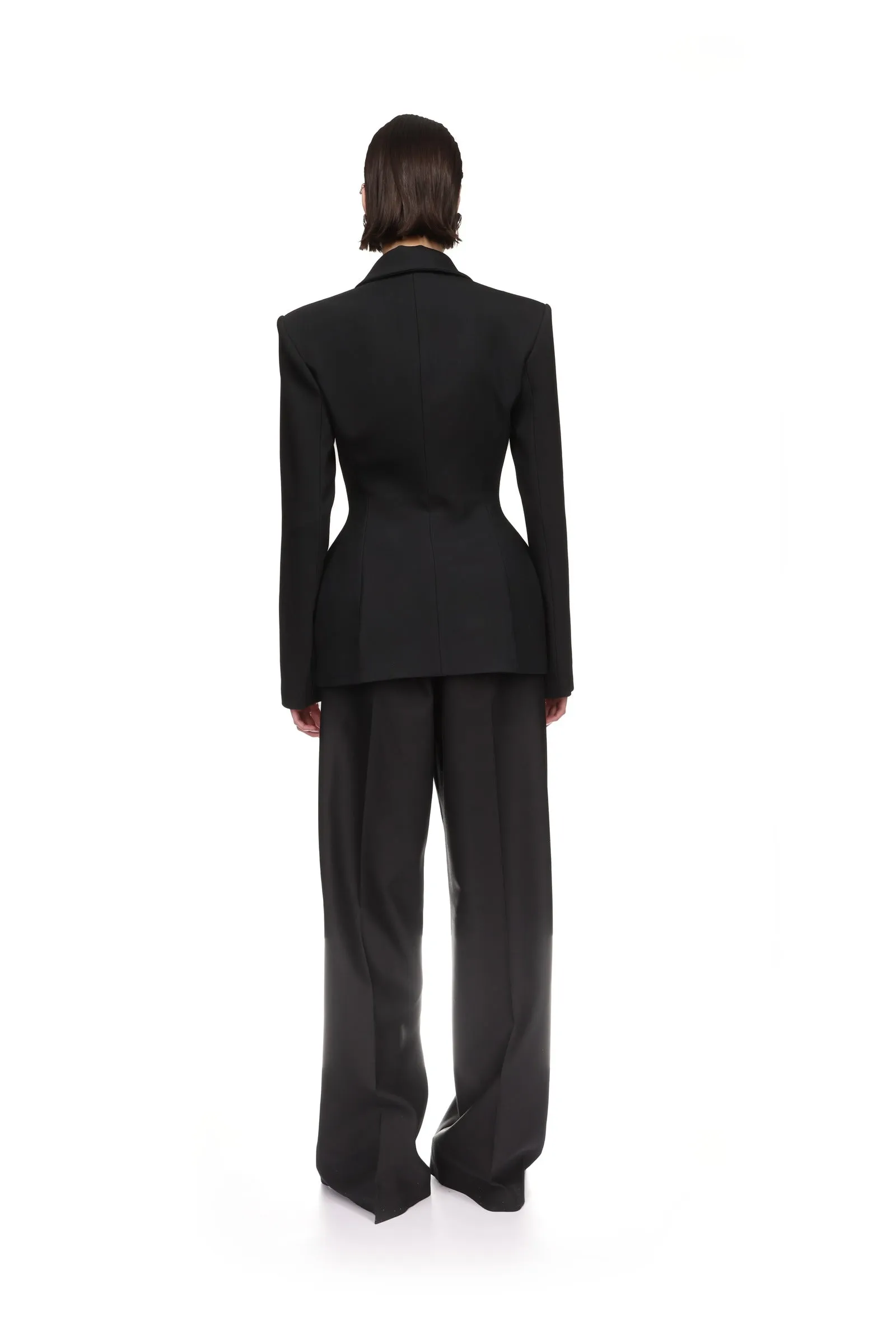 WIDE TAILORED TROUSERS IN BLACK