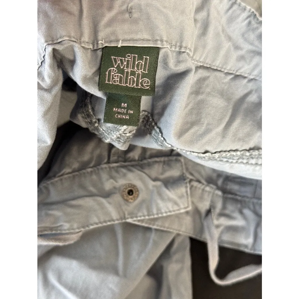 WILD FABLE Women's Gray Relaxed-Fit Drawstring-Hem Cargo pants SZ M