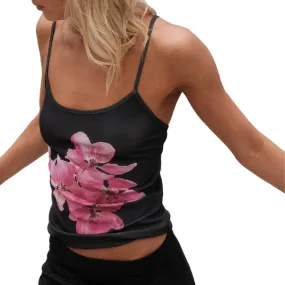 Women Y2K Floral Print Tank Top – Vintage Sleeveless Camisole, Spaghetti Strap Aesthetic Crop Top for Going Out & Streetwear
