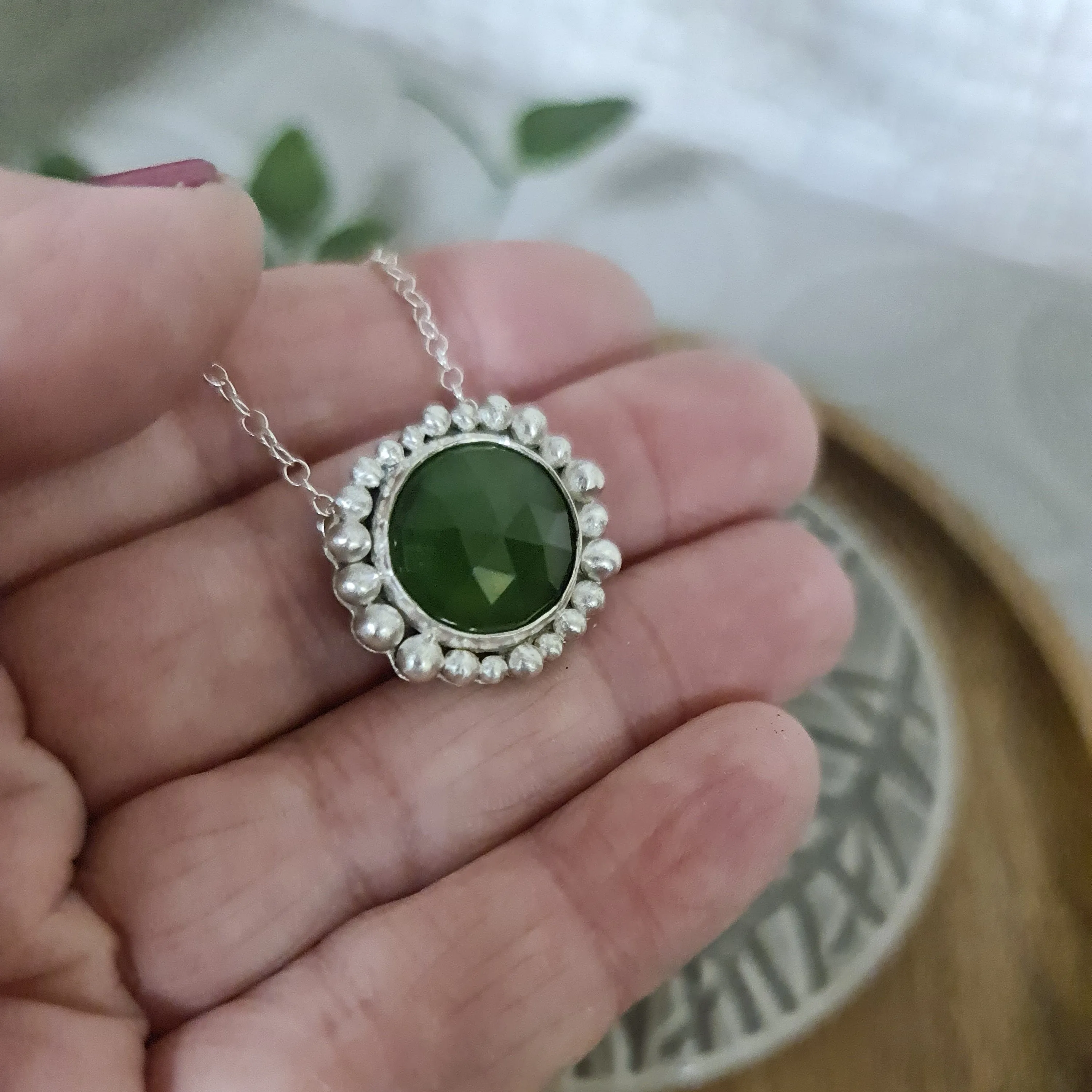 Woodland Green Halo Pendant